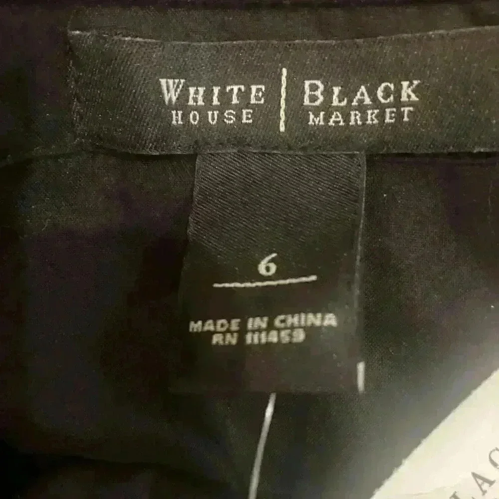 White House Black Market NWT Black Pleated Tiered Party Dress size 6